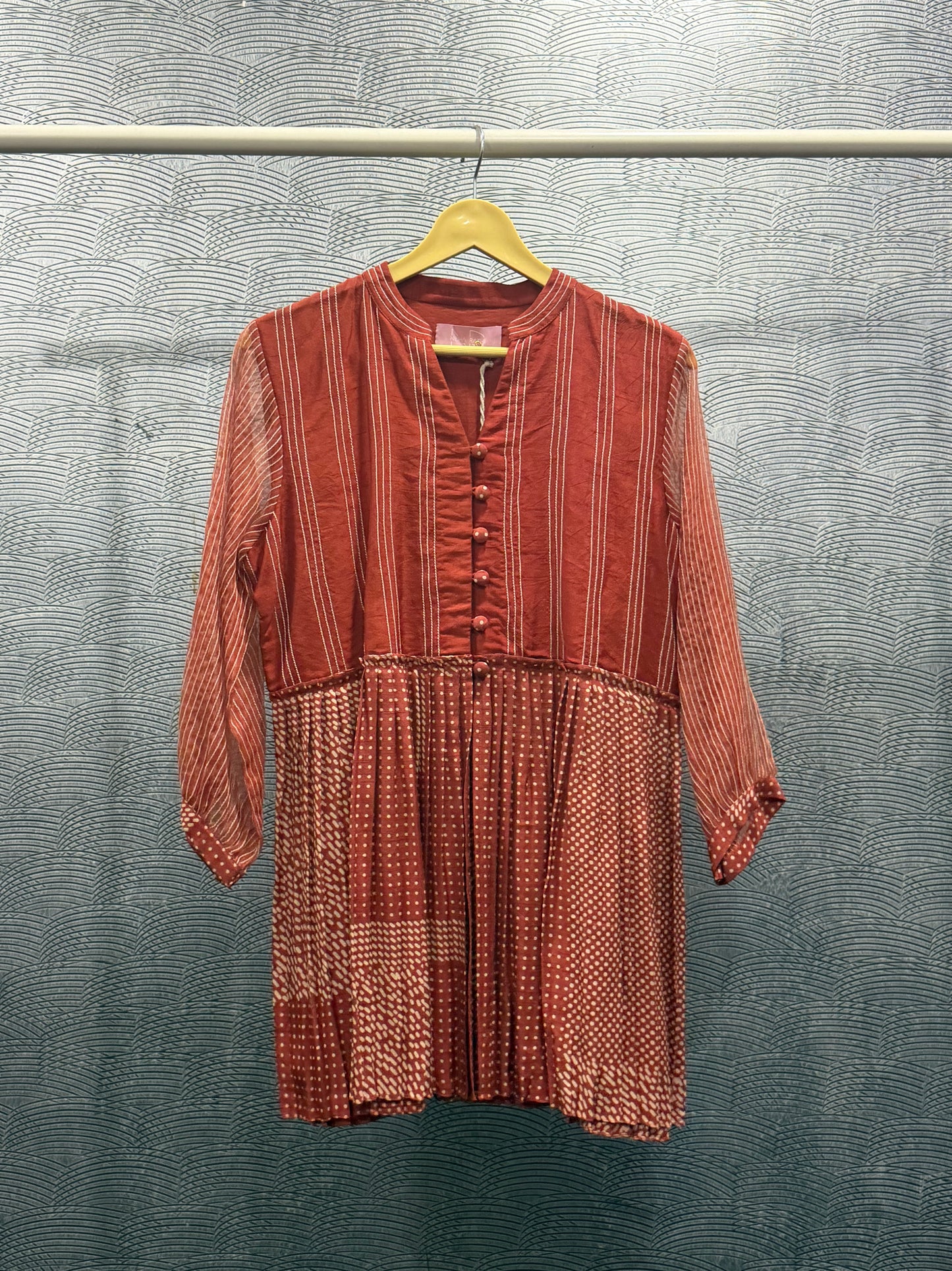 RUST PLEATED TOP