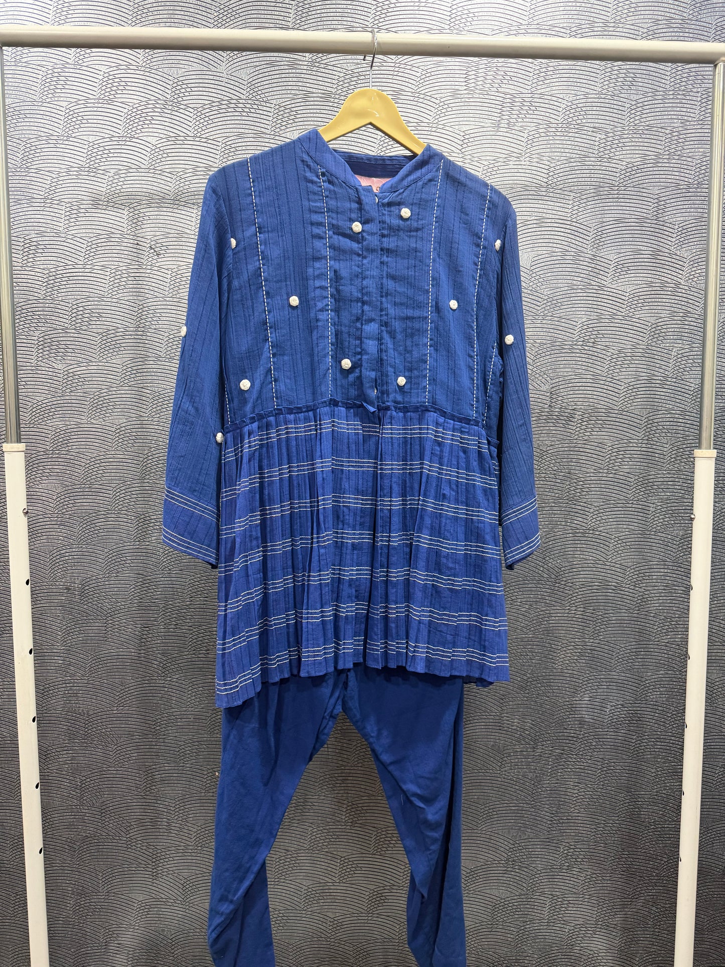 COBALT BLUE PLEATED TOP