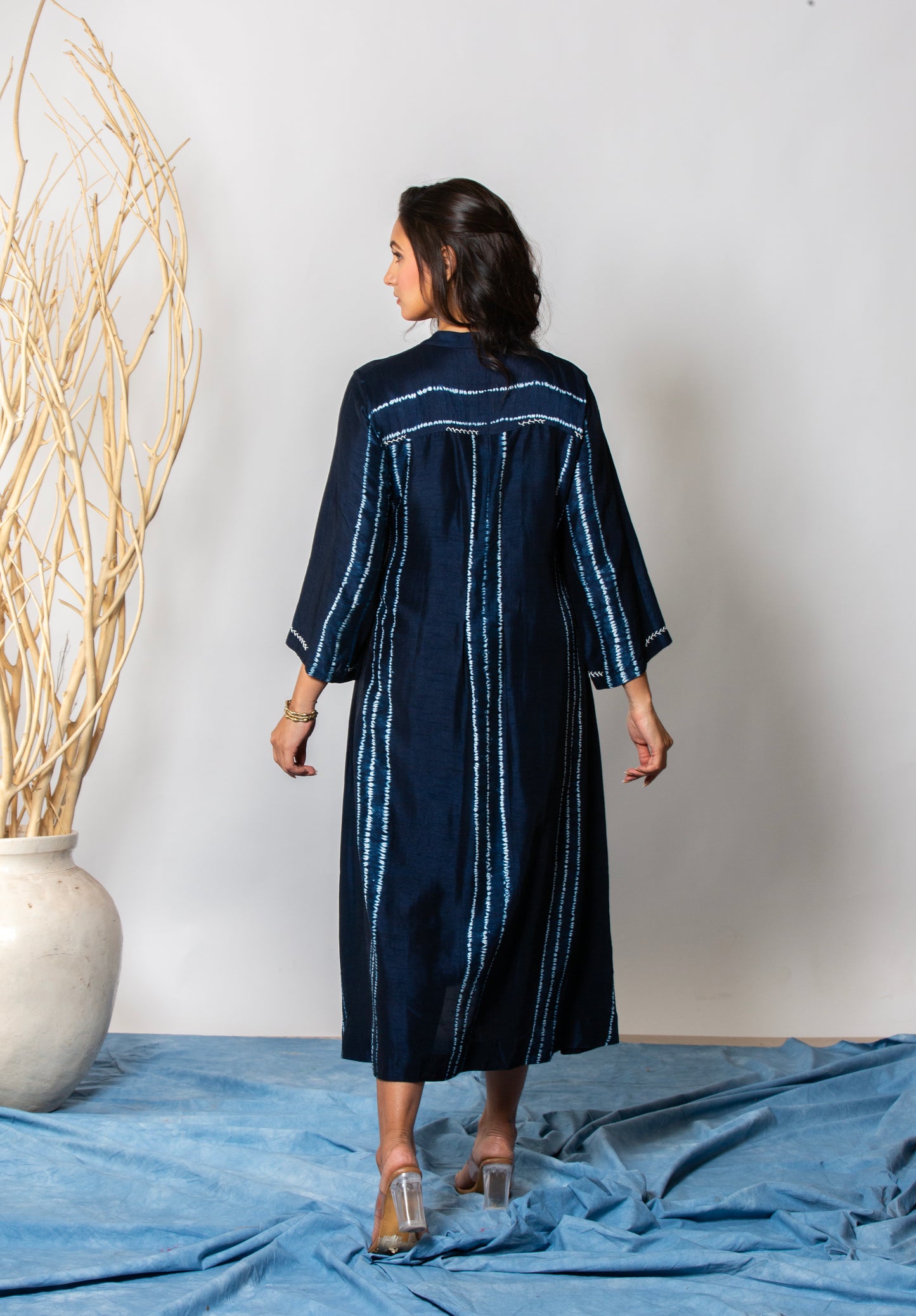BLUE SHIBORI DRESS
