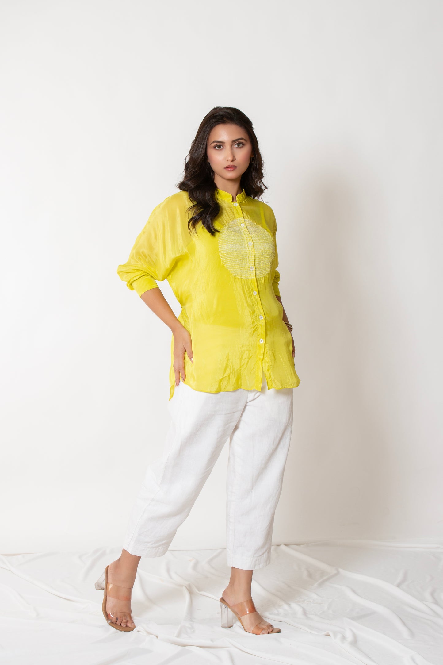 LIME GREEN KANTHA TOP