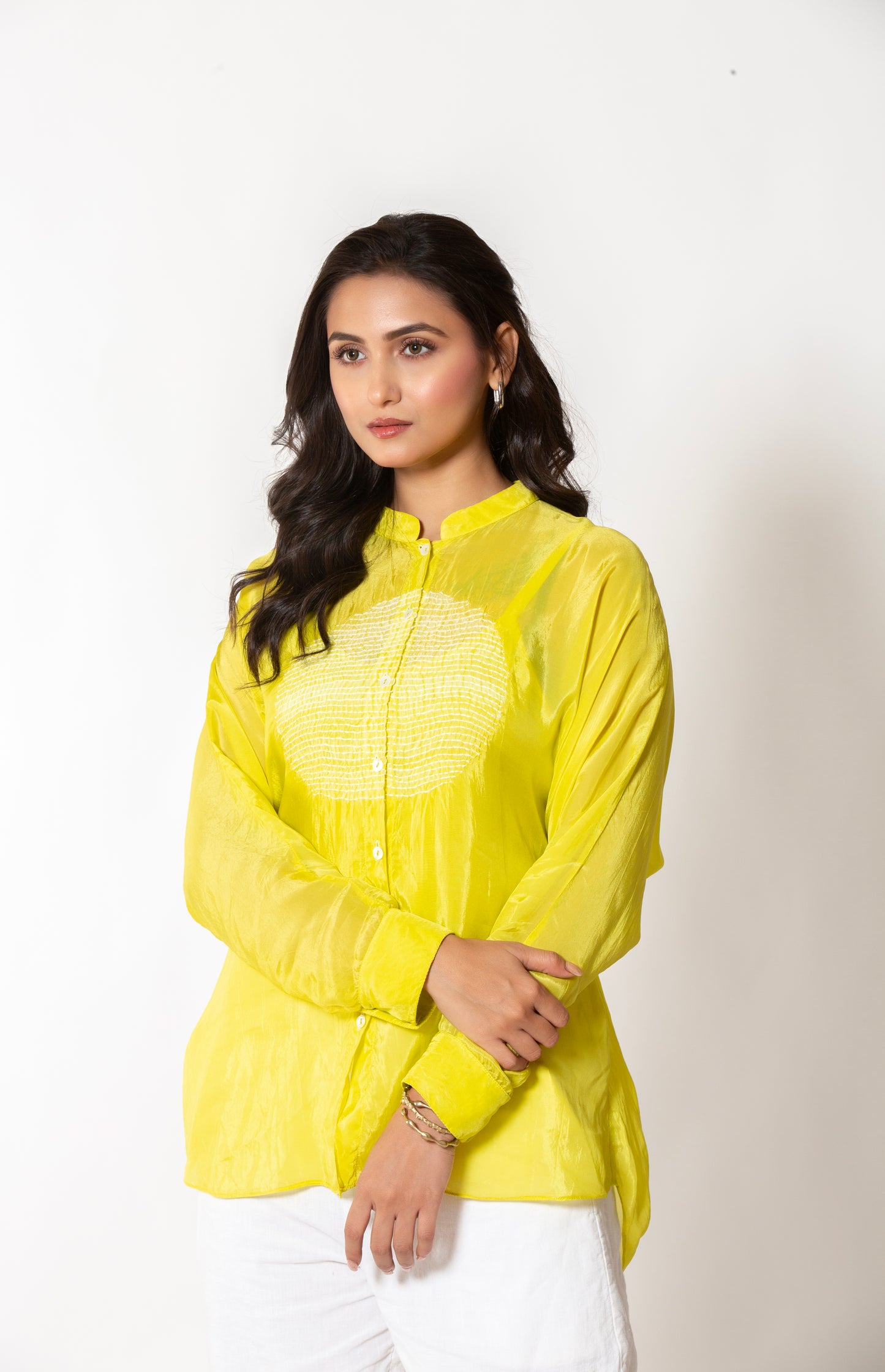 LIME GREEN KANTHA TOP